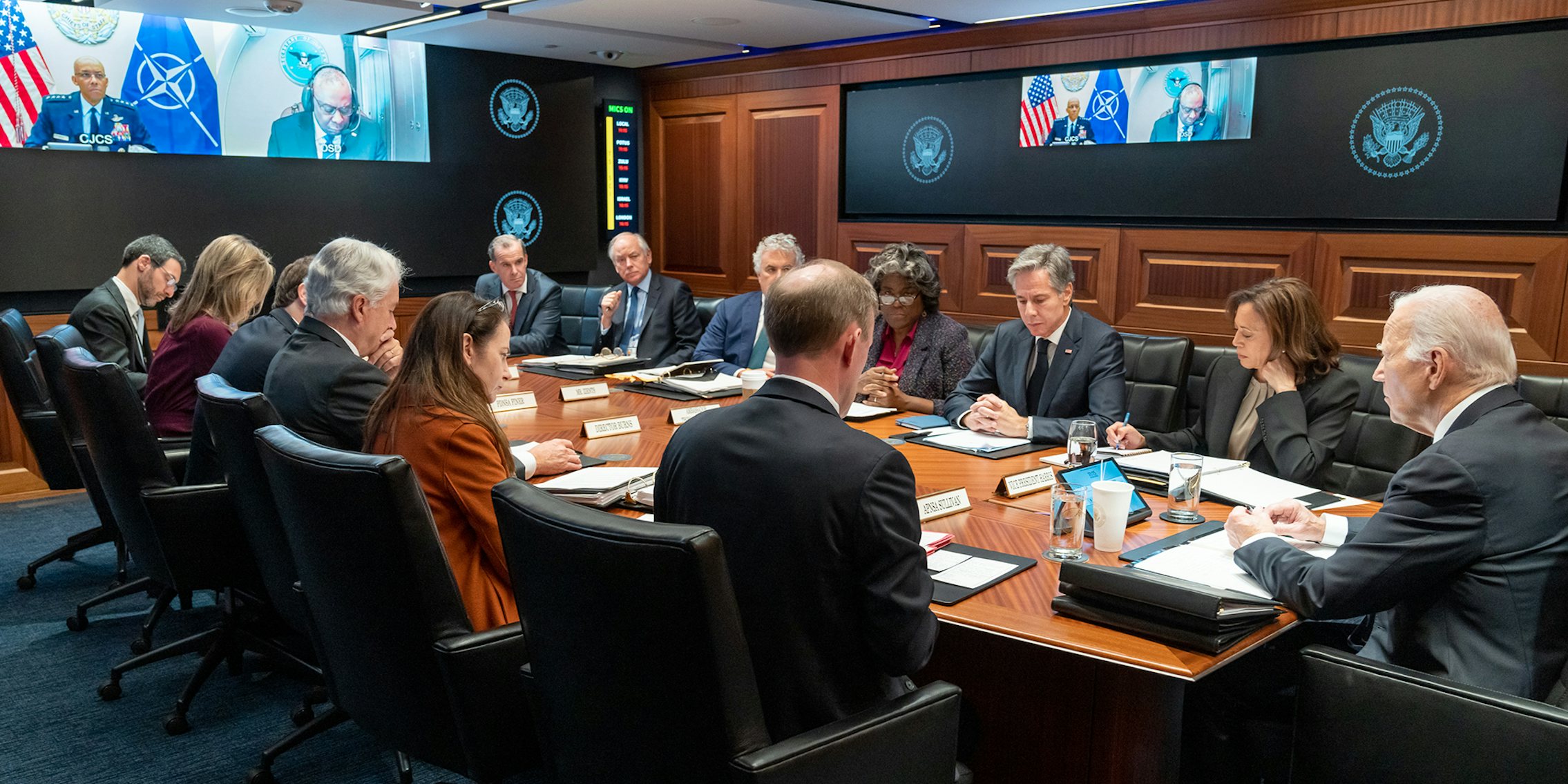 Joe Biden and Kamala Harris in the Situation Room