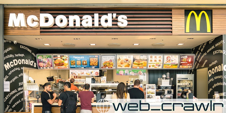 people waiting for the food service at McDonald's desk in the shopping mall