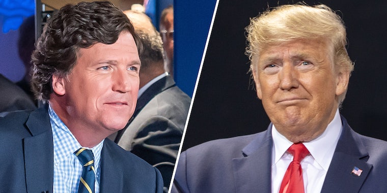 Tucker Carlson(l), Donald Trump(r)